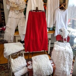 NWTO Linen.Pro Long Red Skirt